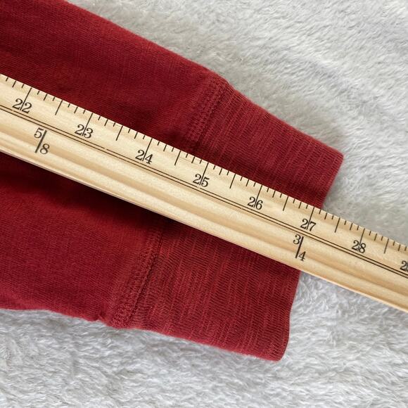 American Eagle Y2K Henley Long Sleeve Tshirt Men XL Gray Red Colorblock Baseball - Picture 8 of 9